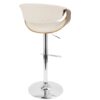 Curvo - Mid-Century Modern Adjustable Barstool With Swivel (Set of 2) - Chrome / Walnut / Cream - Image 5