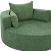 360° Swivel Chair Accent Barrel Chair Swivel Round Sofa Chair With 3 Removable Pillows For Living Room, Office And Hotel - Green - Image 25