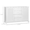 Homcom - Sideboard Buffet Cabinet, Kitchen Cabinet, Coffee Bar Cabinet With 4 Drawers And 2 Louvered Doors For Living Room, Kitchen - White - Image 3