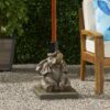 Charming Elephant Umbrella Base With Concrete Design - Gray - Image 3