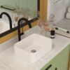 Modern Rectangular Bathroom Vessel Sink Glossy Porcelain Ceramic Vanity Basin Design For Contemporary Bathroom Decor - White - Image 2