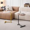 C-Shaped Side Table, Small Sofa Table For Living Room - Brown - Image 4