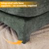 3 Seater Chenille Sofa With Movable Ottomans High Resilience Sponge Easy Installation Wood Base - Green - Image 8