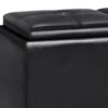 Avalon - Tray Storage Ottoman With Lift Up Lids - Midnight Black - Image 3