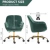 Swivel Chair With High Back, Adjustable Working Chair With Golden Base - Green - Image 6