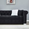 Reversible Sectional Sofa 4 Seater Oversized Convertible L Shaped Couch Velvet Sofa Couch - Black - Image 7
