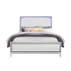 Almera - Queen Bed Glitter - White