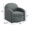 Eddie - Swivel Chair With Durable Hemp Like Fabric And 360 Degree Swivel - Gray - Image 7
