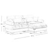 Modern Oversized 2 Seater Sofa With Ottoman And Bolster Armrests - Cream - Image 3
