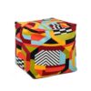 Pouf Luxury Oversized Bean Bag Cube Ottoman - Colorpop Multicolored Embroidery - Image 2