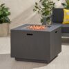 Outdoor Iron Square Propane Fire Pit With Tank Space - Brushed / Brown - Image 2