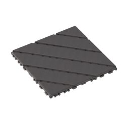 Durable Plastic Interlocking Deck Tiles, 44 Pack, Waterproof Outdoor And Indoor Use, 12" X 12" - Dark Gray