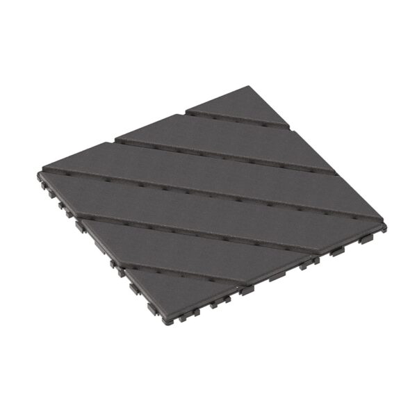 Durable Plastic Interlocking Deck Tiles, 44 Pack, Waterproof Outdoor And Indoor Use, 12" X 12" - Dark Gray