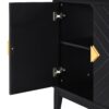 4 Door Sideboard Storage Cabinet For Living Room And Dining Room, 2 Large Cabinets With Gold Handles And Adjustable Shelf - Black - Image 22