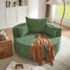 360° Swivel Chair Accent Barrel Chair Swivel Round Sofa Chair With 3 Removable Pillows For Living Room, Office And Hotel - Green - Image 10