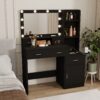 Newly Designed Smart Mirror Dressing Table With Drawers And Storage Cabinet, Dressing Table With Dressing Pad For Bedroom, Dressing Room - Black - Image 4