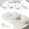 Modern Oversized Modular Sectional Sofa With Ottoman, Seat, Chaise Lounge And Armrest, Sparkling Chenille Fabric Soft Cushion Sofa With 4 Pillows, 4 Pieces Diy Combination Tufted Sofa, No Assembly Required - Beige - Image 19