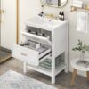 Bathroom Vanity With Top Sink, Modern Bathroom Storage Cabinet 2 Drawers, Single Sink Bathroom Vanity - White - Image 21