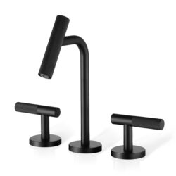 2 Handles Widespread 8" Bathroom Faucet With Solid Brass Construction - Matte Black