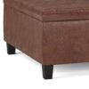 Ellis - Coffee Table Storage Ottoman - Distressed Saddle Brown - Image 5
