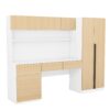 2 Door Storage Desk Wardrobe For Bedroom With Shelves And Drawers - Natural - Image 4