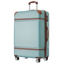 Hardshell Luggage With Tsa Lock, 28" Expandable Lightweight Suitcase With Spinner Wheels, Single Vintage Luggage - Green