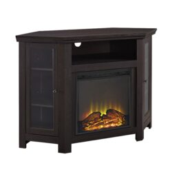 Classic Glass Door Fireplace TV Stand For TVs Up To 55" - Espresso