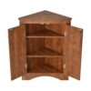 Triangle Bathroom Storage Cabinet With Adjustable Shelves, Freestanding Floor Cabinet For Home Kitchen - Brown - Image 13