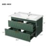 Wall Mounted Bathroom Vanity With Resin Sink, Floating Bathroom Storage Cabinet With 2 Drawers, Bathroom Cabinet - Green - Image 8