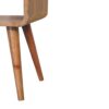 Mini Curved Open Bedside Table - Brown Oak - Image 3