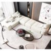 Modern Oversized Modular Sectional Sofa, Sparkling Chenille Fabric Soft Cushion Sofa With 6 Pillows, 6 Pieces Diy Combination Tufted Sofa, No Assembly Required - Beige - Image 12