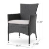 Dimensional Outdoor Dining Chair With Cushion Seat And Iron Frame (Set of 2) - Gray - Image 3