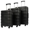 Hardshell Luggage Sets 3 Pieces Spinner Suitcase With Tsa Lock Lightweight 20" 24" 28" - Black - Image 2