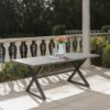 Rolando - Outdoor Aluminum Dining Table With Steel Frame - Gray / Black - Image 6