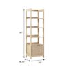 Transitional Narrow Bookshelf With Drawer On Bottom - Oak - Image 12