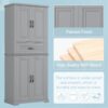 Bathroom Storage Cabinet With Multi Functional Storage Space, Material, Adjustable Shelf, Slide Rail Drawer - Gray - Image 9