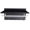 Esyspot - Metal Powder Coating Hook Wall Mounted With Shelf - Black Chrome - Image 4