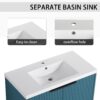 Contemporary Wall Mounted Bathroom Vanity With Resin Sink & Soft Close Doorі - Lake Blue - Image 5