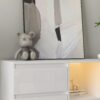 Living Room Sideboard Storage Cabinet With LED Light, Modern Kitchen Unit Cupboard Buffet Wooden Storage Display Cabinet - White - Image 6