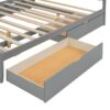 Queen Size Storage Platform Bed, With 2 Big Drawers, Twin Long Size Trundle, One Set Of Sockets & USB Ports - Gray - Image 11