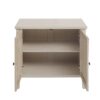 2 Door Carved Storage Cabinet With Adjustable Shelf, Accent Furniture For Living Room, Hallway, Kitchen - Natural - Image 18