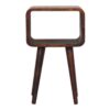 Mini Curved Open Bedside Table - Brown - Image 2
