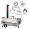 Semi-Automatic Silver 12 Outdoor Pizza Oven Portable Wood Fired Pizza Oven Outdoor Cooking Pizza Maker Portable Pizza Oven For Authentic Stone Baked Pizzas - Silver - Image 12