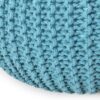 Moro - Contemporary Pouf With Knit Weave Design - Aqua - Image 11