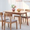 Round Corner Diagonal Leg Telescopic Table For 6-8 People To Meet Dining Table - Light Natural - Image 2