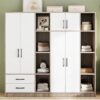 6 Door Wardrobe With Shelves And Drawers - Natural - Image 13