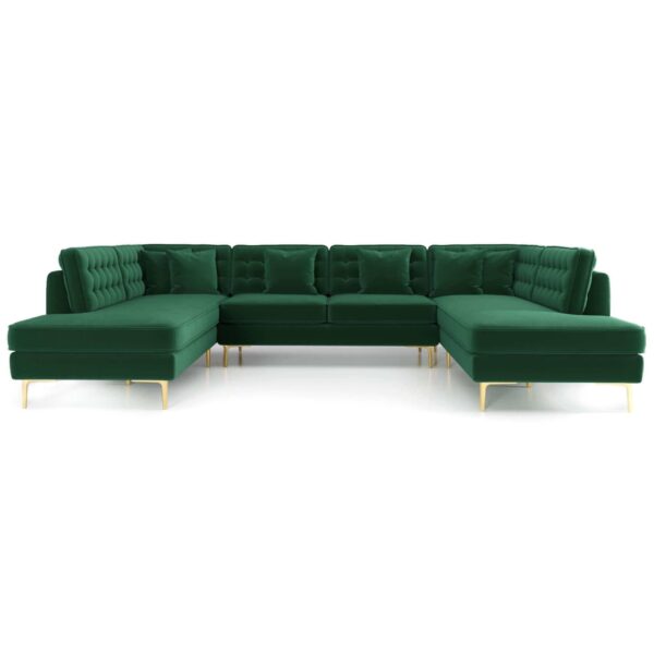 Brooke - U Shape Corner Sofa - Green