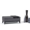 Oregon - Storage Ottoman Bench With Tray - Stone Gray - Image 10