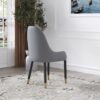 Modern Sponge-Filled Dining Chair, Solid Wood Metal Legs, Suitable For Restaurants, Living Rooms And Rooms (Set of 2) - White / Gray - Image 3