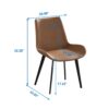Modern Dining Chair Living Room Metal Leg Dining Chair (Set of 4) - Brown - Image 12